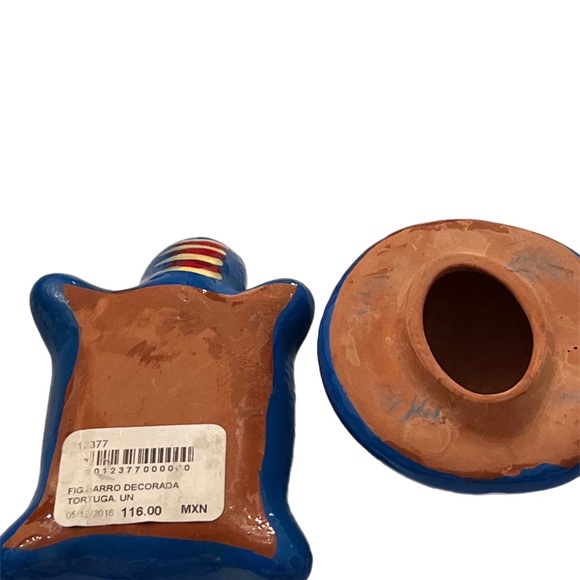 Mexican folk art clay/pottery hand painted turtle trinket box  🐢 - Picture 6 of 6